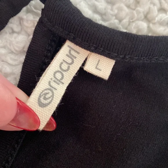 Rip Curl maxi dress black with side waist crochet cut outs L - Picture 7 of 12